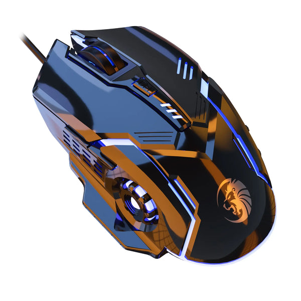 Mouse cablato SKYLION F7 con 6 tasti, illuminazione colorata, per giochi e ufficio, per sistemi Microsoft Windows e Apple iOS