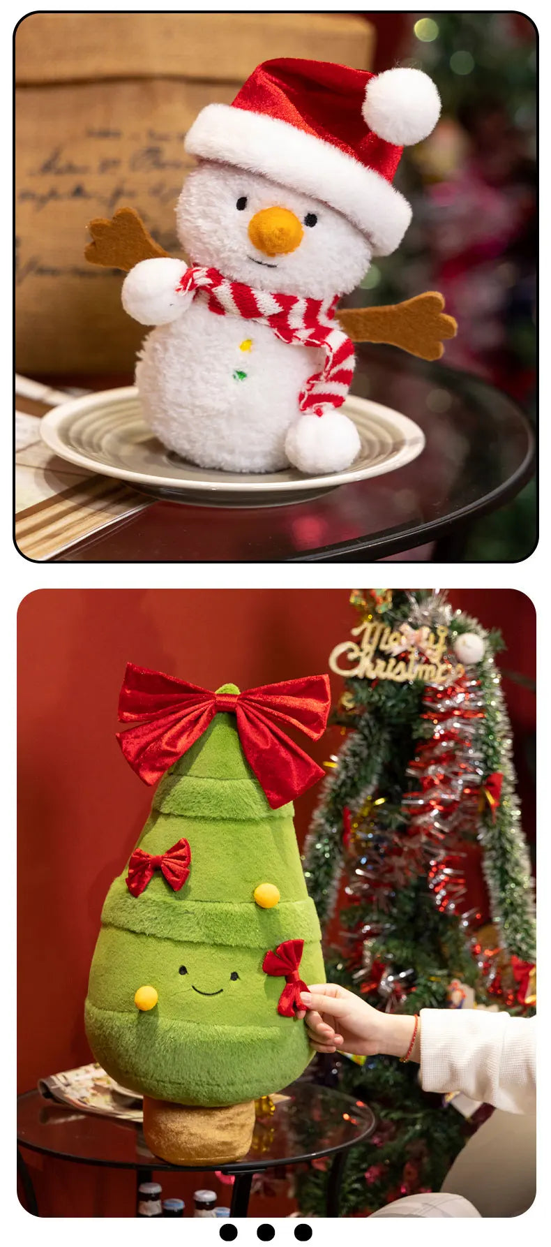 15-60cm Kawaii Santa Claus Snowman Wreath Christmas Tree Plush Toys Christmas Decor Pillow Dolls Stuffed Soft For Baby Kids Gift