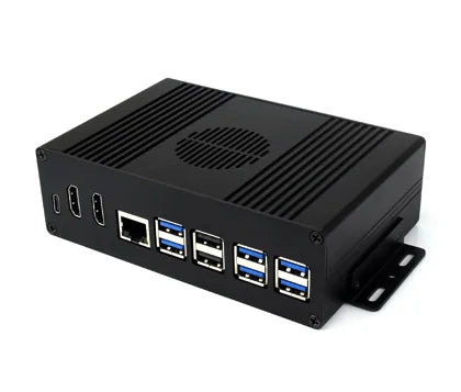 Waveshare Multi-functional All-in-one Mini-Computer Kit Designed for Raspberry Pi 5, Aluminum Alloy Case Option for PCIe adapter