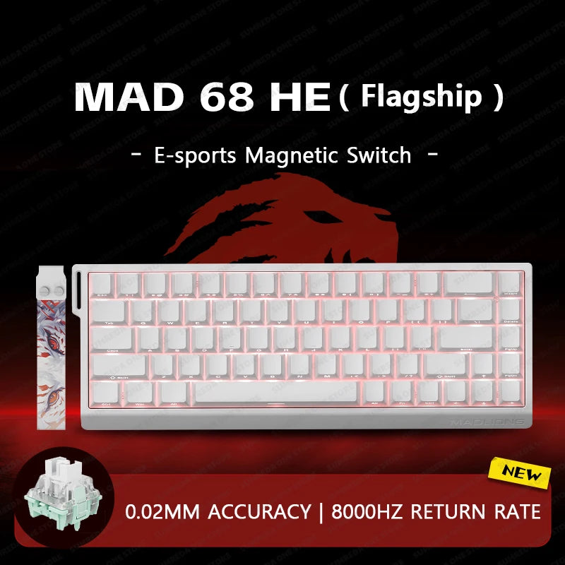 MADLIONS Mad60HE Mad 68HE Mechanical Keyboard Magnetic Switch Wired Hot Swap 8K Polling Rate Customized Gaming keyboard Pc Gamer