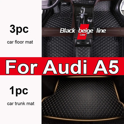 Custom Automotive Car Floor Mats For Audi A5 Sportback 2010 2011 2012 2013 Auto Luxury Leather Men Women Car Mats Full Coverage