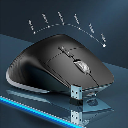 2.4G Wireless Mouse Bluetooth RGB Rechargeable Ergonomic Design Computer Mice For Computer Gaming Office