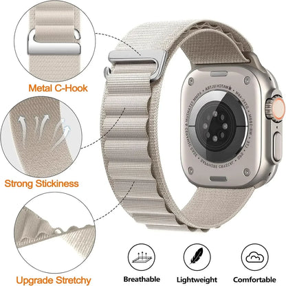 Nylon strap For Apple watch Ultra/2 49mm Series 9 8 7 45mm 41mm Sport breathable watchbands For iwatch 6 5 4 3 SE 44mm 40mm 42mm