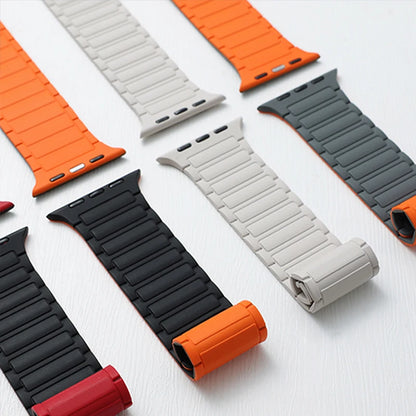 Magnetic strap for Apple Watch Bands 44mm 40mm 49mm 45mm 41mm 38mm Silicone Bracelet iWatch Series 9 8 7 6 5 4 3 Se ultra 2 band