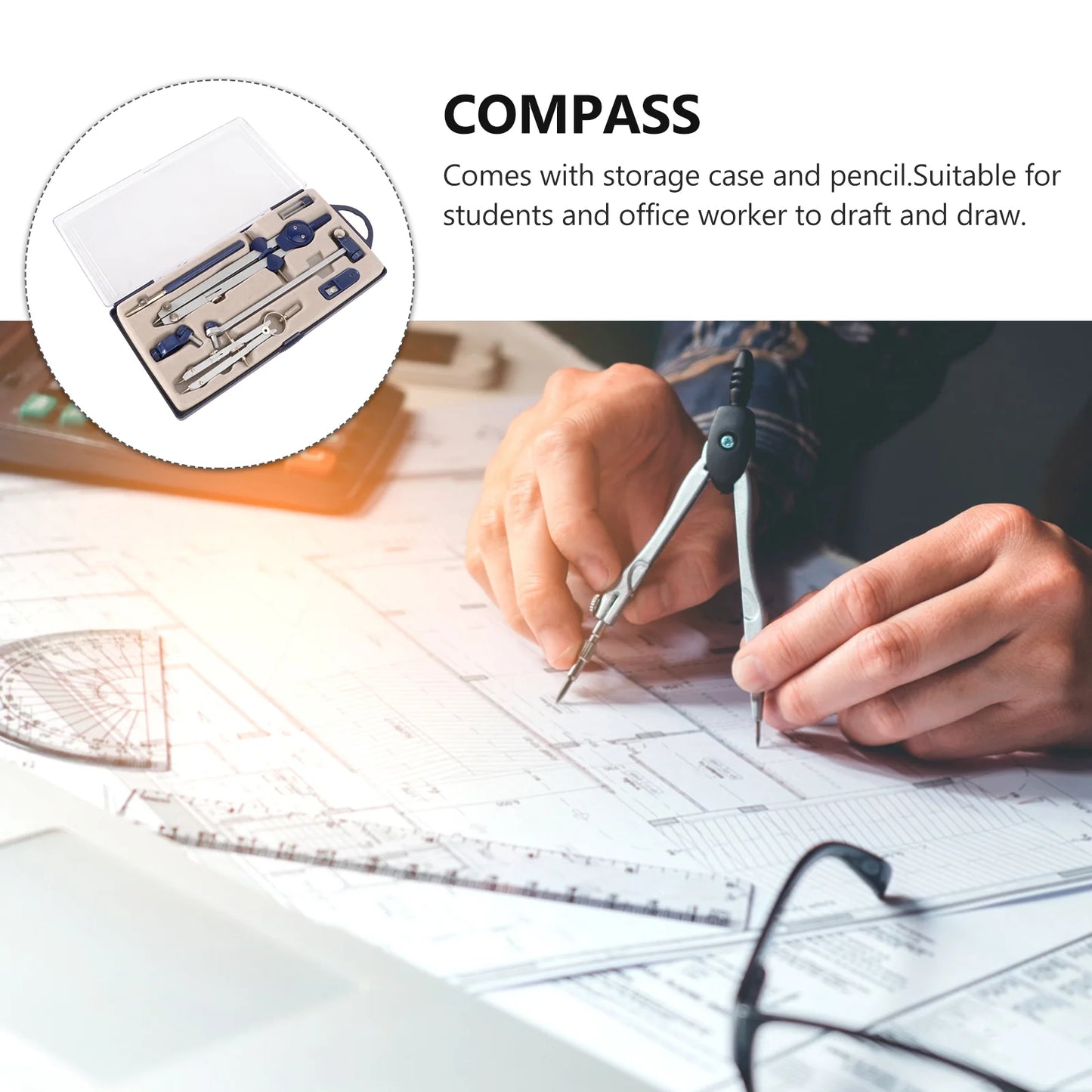 Professional Drafting Compass Professional Compass Set Precision Drafting Drawing Compass for Students Office Worker