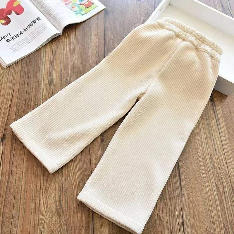 Baby Girls Pants Autumn Winter Warm Kids Corduroy Trousers 0-10 Years Old Children Warm Casual Straight Pants