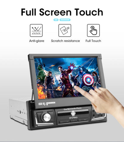 Din Car Radio Android 12 GPS Navigation Retractable 1din Touch Screen Multimedia Player Universal 7" MP5 Audio Video No DVD