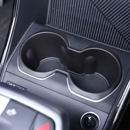 For BMW X1 U11 2023-2024 TPE Black Car Center Console Water Cup Holder Storage Box Car Interior Accessories