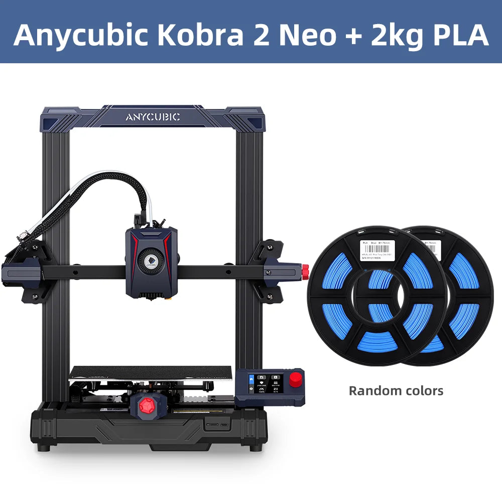 ANYCUBIC Kobra 2 Neo Mini FDM 3D Printer With Maximum Print Speed 250mm/s 9.8in/s New Integrated Extruder With UI Design