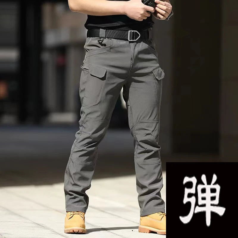 Men's Spring Fall Autumn Elastic Tactical Pants Camping Hiking Fishing Trekking Climbing Outdoor Cargo Trousers Quick Dry Sports