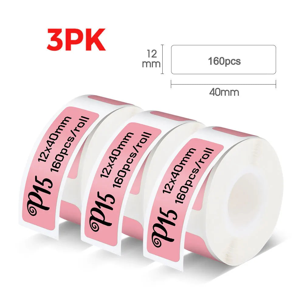 P15 Label Maker Similar to D11 D101 D110 Thermal Printer Portable Inkless Labeling Machine or 3PK Label Tape Adhesive Sticker