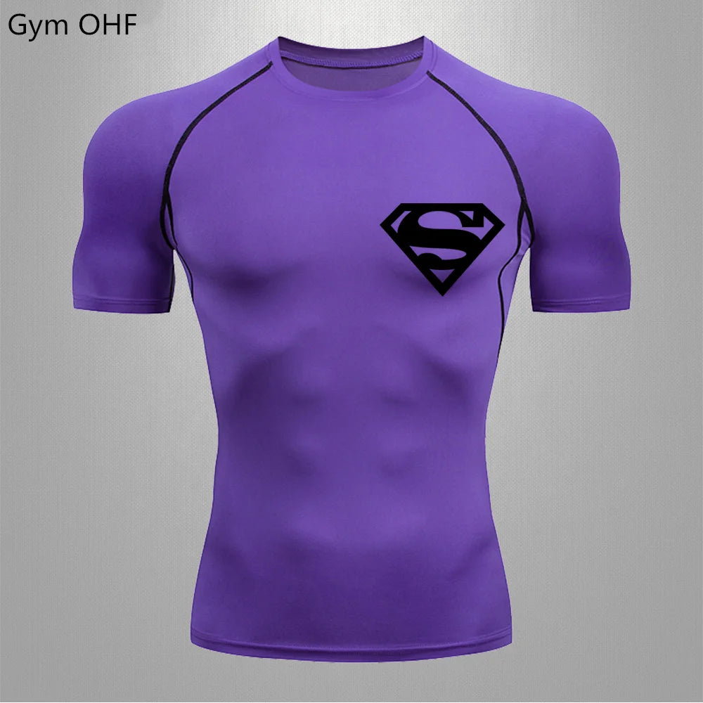 Men Gym Fitness Workout Tights Sport Jersey Athletic Running Shirt Compression Long Sleeve T Shirt Men Elastic Training T-shirt