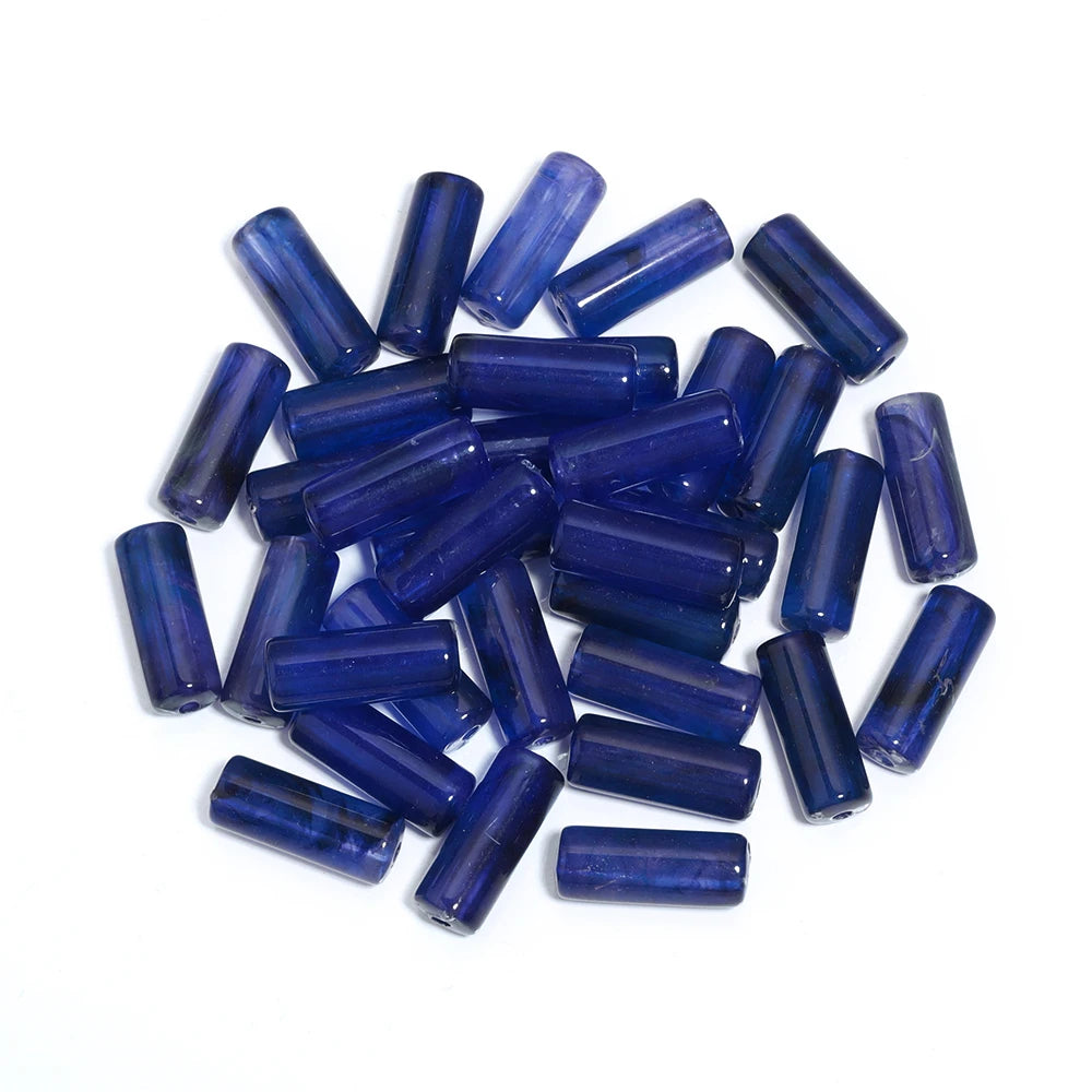 50pcs/lot Acrylic Beads Cylinder Shape Imitation Stone Tube Spacer Beads for Jewelry Making DIY Necklace Pendant Accessories