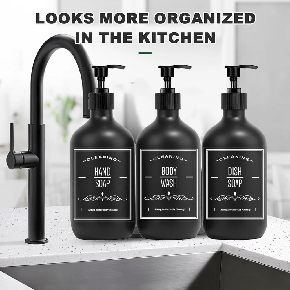 2/3 PCS Bathroom Soap Dispenser 300/500ML Shampoo Empty Bottle Refillable Hand Pump Liquid Container Kitchen Sink Dish Organizer