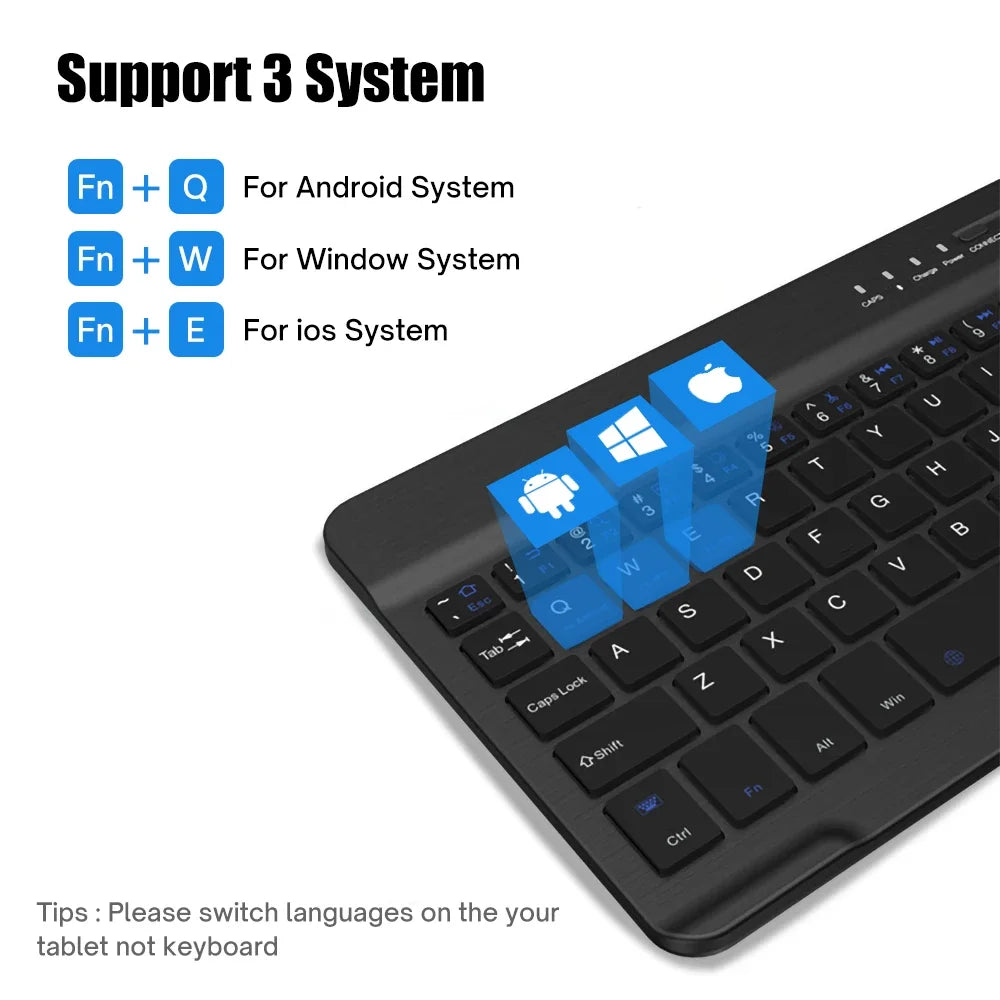 Tablet Wireless Keyboard For iOS Android Windows For iPad Huawei Samsung Xiaomi Teclado Bluetooth-compatible Keyboard and Mouse