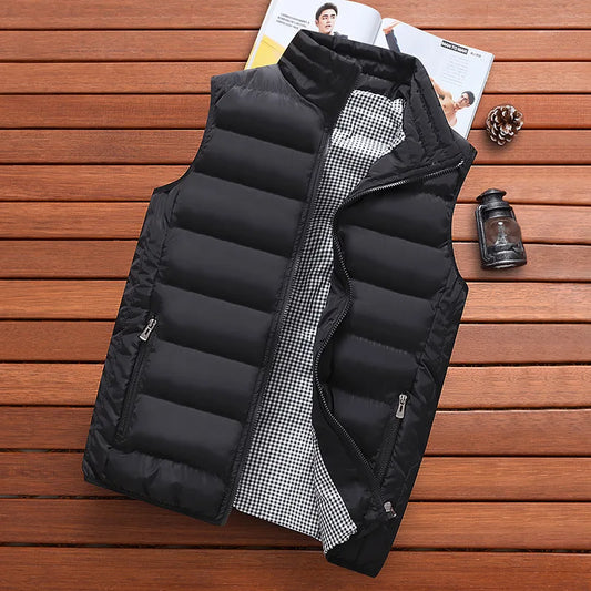 Men Vest Windproof Vest Men Jacket Sleeveless Vest Winter Jacket Casual Coat Men down Cotton Warm Thicken Waistcoat thick gilet 