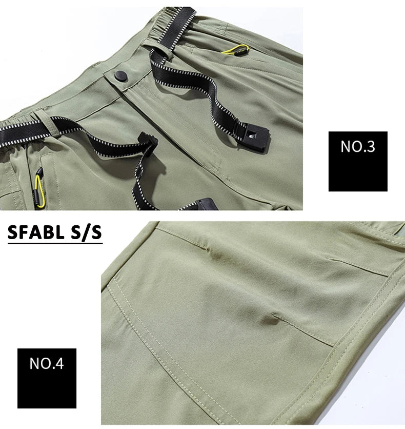 L-5XL Summer Men's Outdoor Hiking Pants Lightweight Quick Dry Fishing Jogging Camping Pants Men Travel Trousers Zipper Pockets