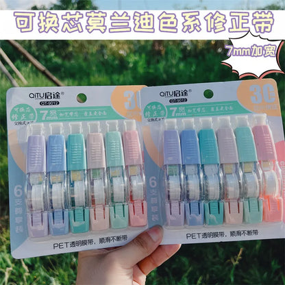 6 Pcs/set school accessories  kawaii stationery back to school  stationery cute school supplies glue tape roller correction tape