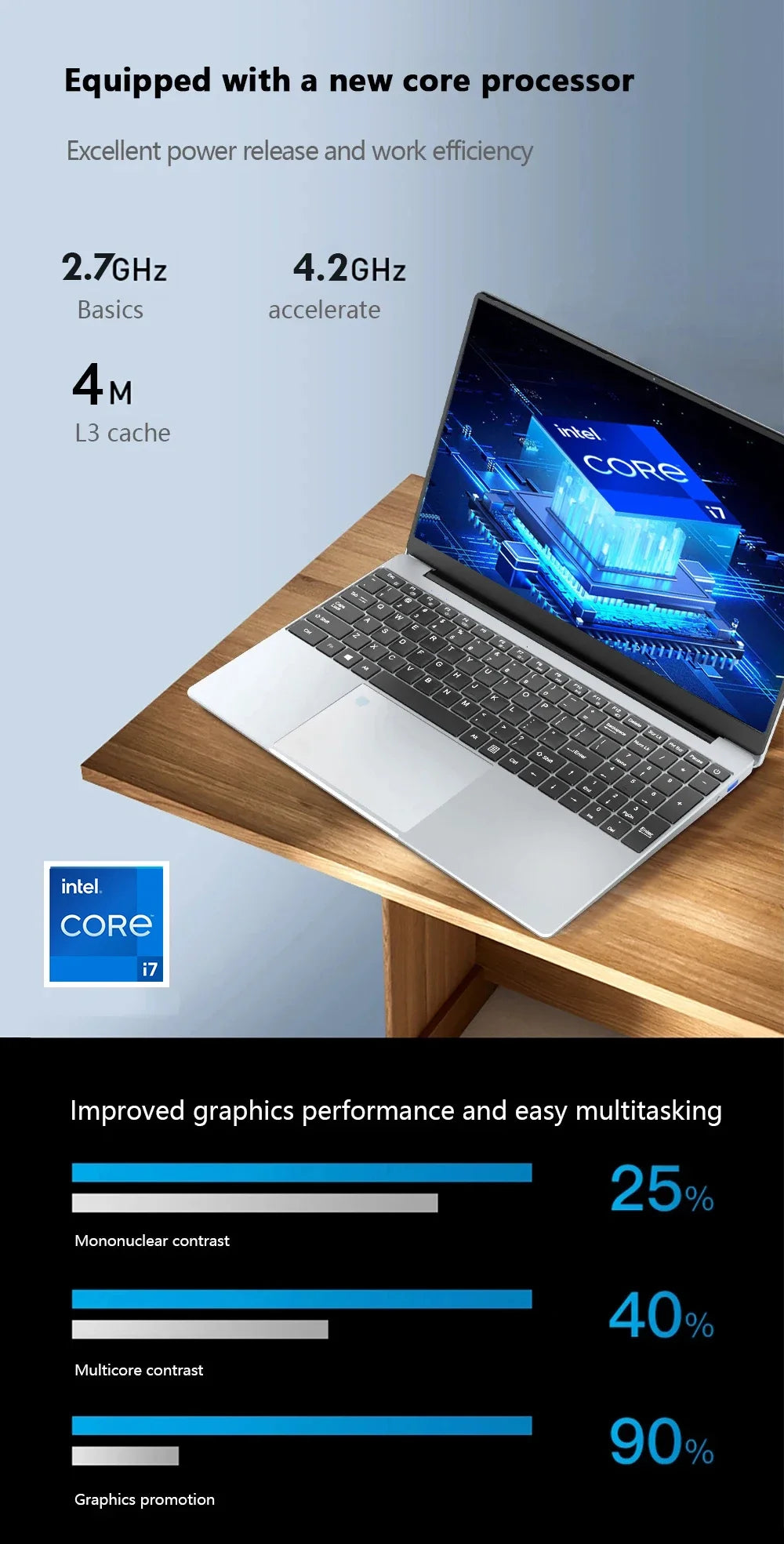 15.6-inch Ultra Slim Portable Laptop intel Core i7-8500Y 16GB RAM Windows 11 Pro Fingerprint Office Laptop Portable PC