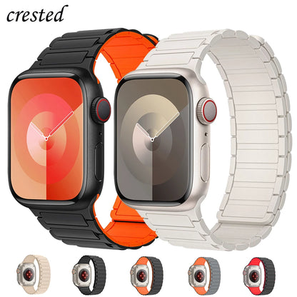 Magnetic strap for Apple Watch Bands 44mm 40mm 49mm 45mm 41mm 38mm Silicone Bracelet iWatch Series 9 8 7 6 5 4 3 Se ultra 2 band