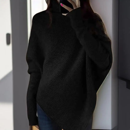 Turtleneck Sweater Women Baggy Fashion Design Pullover French Solid Color Thickened Knit Jumper Oversized Sweater Кофта Женская