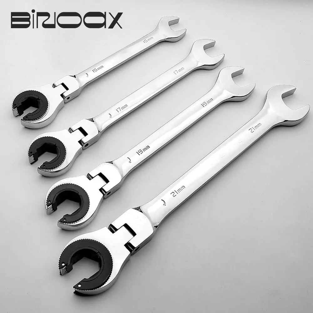 Tubing Ratchet Wrench with Open Flexible Head 8-30MM 72 Teeth For Car Repair Oil Combination Wrenches