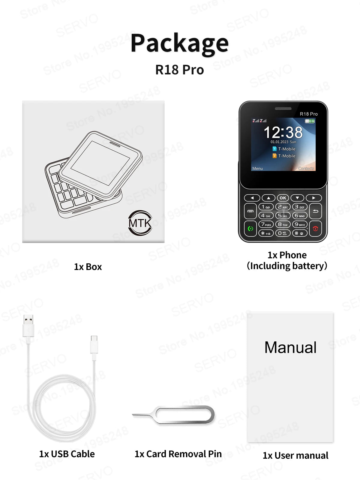 SERVO R18 PRO Side Slider Phone 2G Network 2 SIM Cards Magic Voice FM Rotation Display Compact Keyboard Mobile Phones New Style