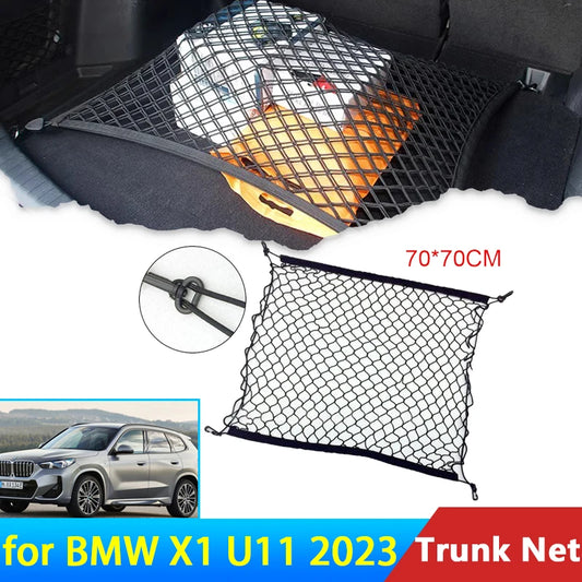 70x70 Auto for BMW X1 IX1 U11 2023 2022 Accessories Car Boot Trunk Cargo Net Elastic Storage Organizer Car Styling Stickers Part