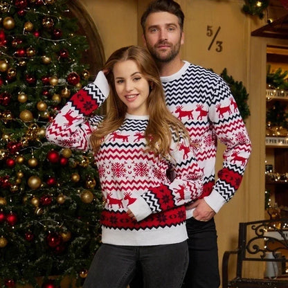 2024 New Family Christmas Matching Sweaters Women Men Kids Warm Thick Jumper Parent-child Soft Casual Pullover Xmas Look Clothes