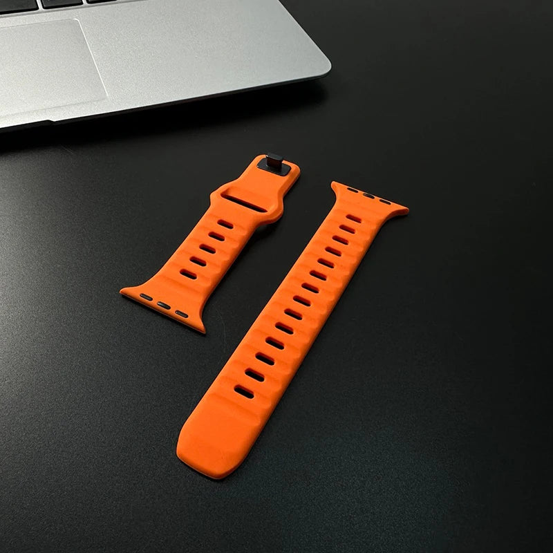 Sport Band For Apple Watch Ultra 9 8 7 42mm 44mm 45mm 49mm Soft Silicone Breathable Bracelet Strap For iWatch 38mm 40mm 6 SE 5 4