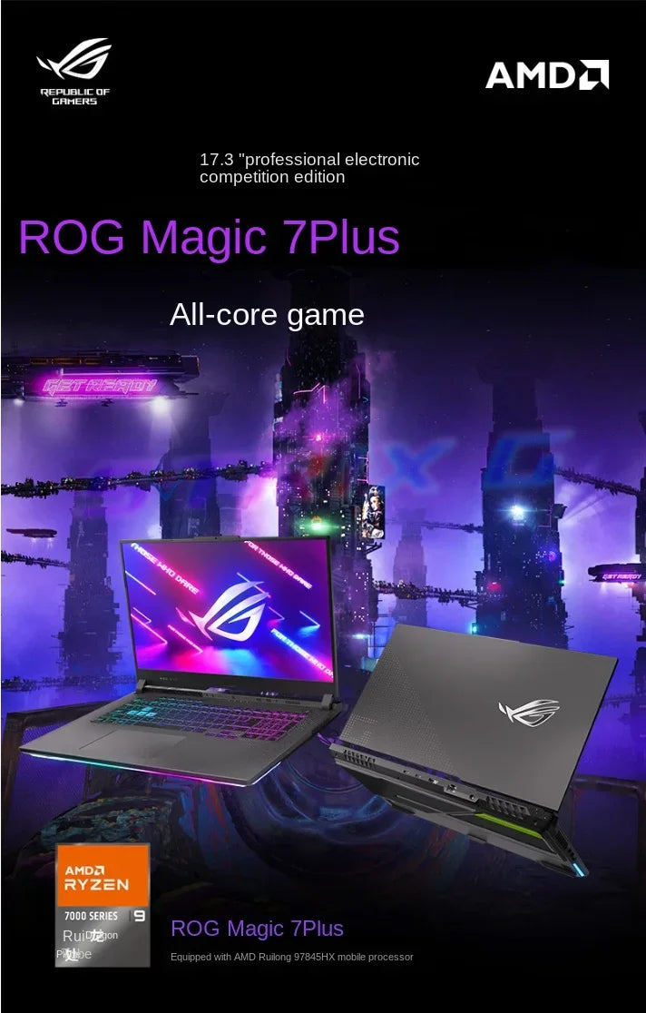 ASUS ROG Moba7 PLUS G713P E-sport Gaming Laptop R9-7845HX RTX4060/70/80/90 17.3Inch 240Hz Computer Notebook P3 Wide Color Gamut