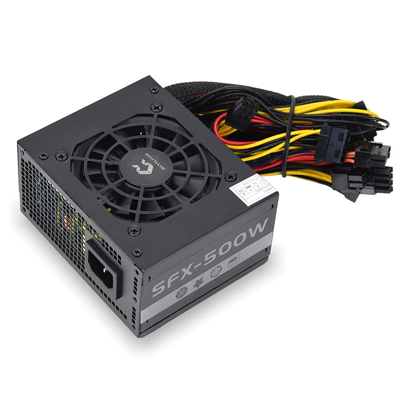 METALFISH SFX-500W SFX Power-Supply NON-Modular For Gaming Computer Case Black or White PSU Version Stable Silent Long Life