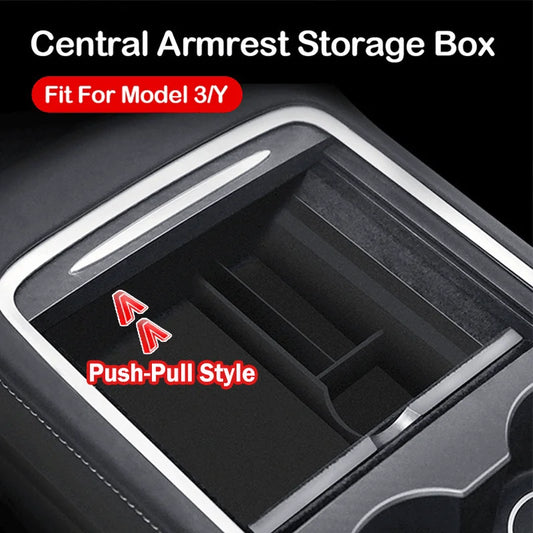 For Tesla Model 3 Y 2021-2024 Center Storage Box Center Console Organizer Box Central Armrest Storage Case Interior Accessories 