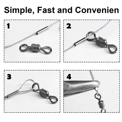 Aventik 100-240pcs Fishing Crimping Sleeves Fishing Line Crimp Wire Leader Copper Tube Connectors Fishing Accessories