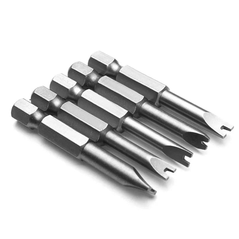 5Pcs 1/4 Inch Shank Hex Magnetic U Shaped Screwdriver Bits 50mm Length Long Spanner Screw Driver U4-U8 for Hand Tools