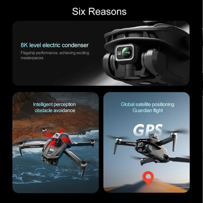 For Xiaomi V168 Drone 8K 5G GPS Professional HD Aerial Photography Dual-Camera Omnidirectional Obstacle Avoidance Drone