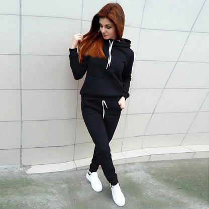 New Fashion Women's Hoodie Set Long Sleeve Pullover Hoodie 2-Piece Sportswear Set Women's Sportswear (S-4XL)