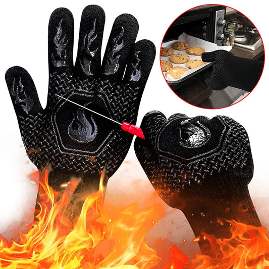 1pc High Temperature Protective Gloves, Resistant To High Temperature Of 800 Degrees, Silicone Barbecue Oven Microwave