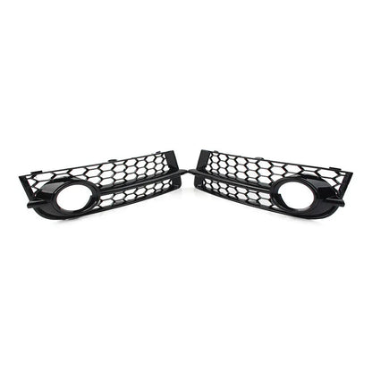 Pair Glossy Black Car Fog Lamp Grille For Audi TT 8J 2006-2014 Front Bumper Honeycomb Mesh Light Cover Exterior Accessories