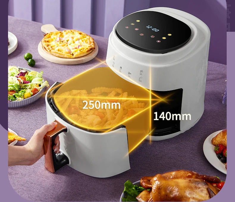 900W 110V-220V Household 8L Air Fryer No Oil Electric Fryer with Gridiron Intelligent Touch Screen Oven for Whole Chicken