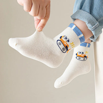 5 Pairs /Lot Baby Girl Soft Boneless Combed Cotton Socks Warm Cartoon Children's Socks For Boys Newborn Floor Socks Miaoyoutong