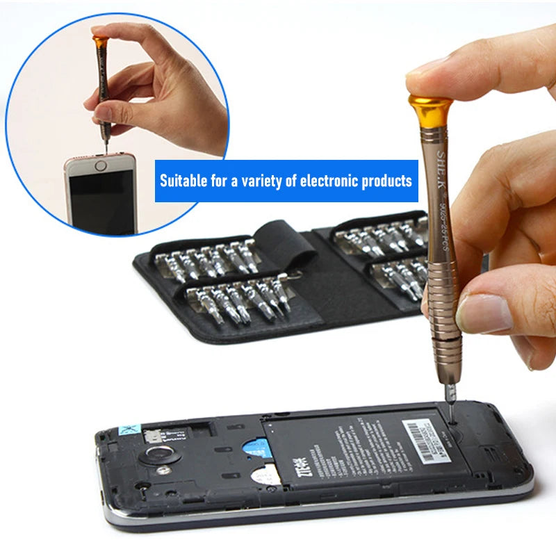 Mini Precision Screwdriver 25 in 1 Magnetic Set Electronic Torx Screwdriver Opening Repair Tools Kit For iPhone Camera Watch PC