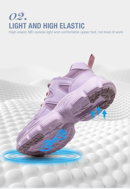 New women's lightweight breathable anti-smashing anti-skid protective steel toe work women's work shoes mesh safety shoes