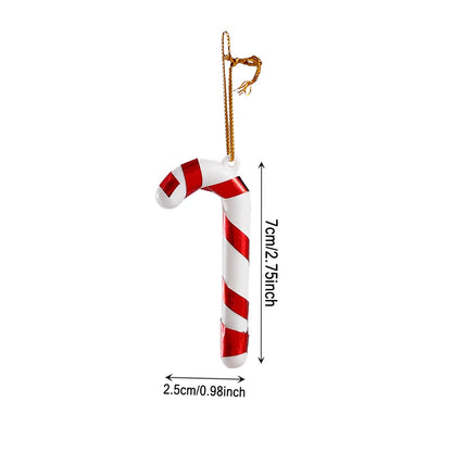 1Pcs 16CM Christmas Candy Pendant Red White PVC Painted Lollipop Cane Christmas Tree Decoration Christmas Home Decor Kids Gifts