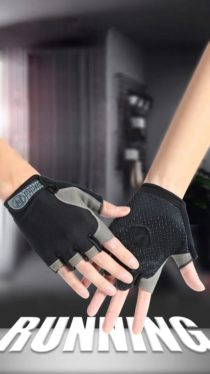 Professional Gym Fitness Breathable Anti-Slip Women Men Half Finger Summer Fishing Cycling Fingerless Gloves Female Bicycle Bike