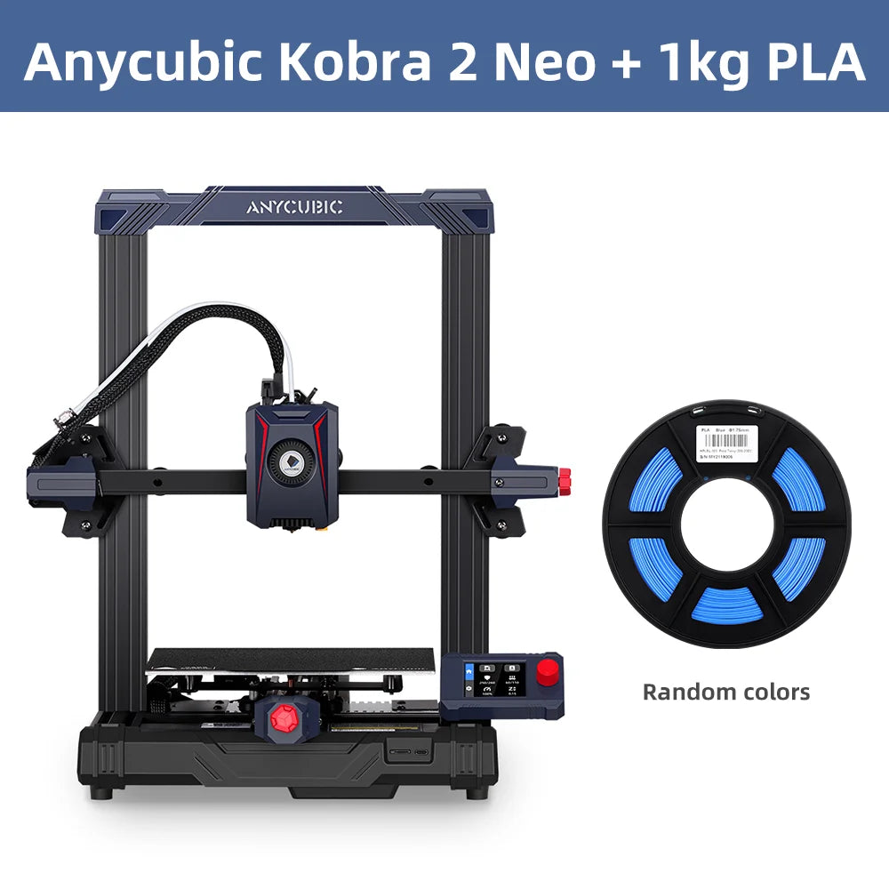 ANYCUBIC Kobra 2 Neo Mini FDM 3D Printer With Maximum Print Speed 250mm/s 9.8in/s New Integrated Extruder With UI Design