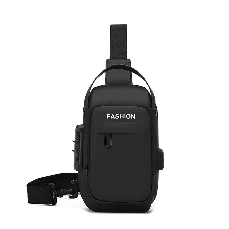 Men Anti Theft Chest Bag Shoulder Bags USB Charging Crossbody Package School Short Trip Messengers Bags Men's Oxford Sling Pack