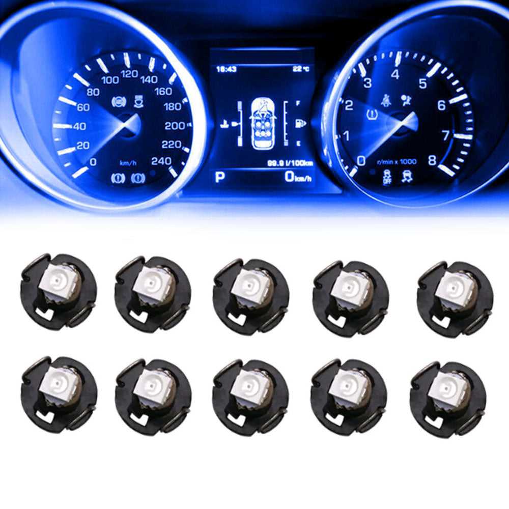 10Pcs T3 LED 3528 1SMD Instruments Panel Light Car Cluster Gauges Dashboard Lamp Wedge Bulbs Universal Car Lights Accessories