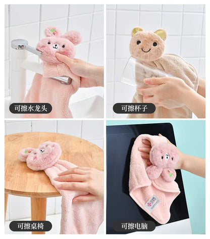 Kids Cute Cartoon Animal Hand Towels for Baby Bath Hand Dry Towel Kids Children Microfiber Towel Quick Drying Hanging Hand Towel