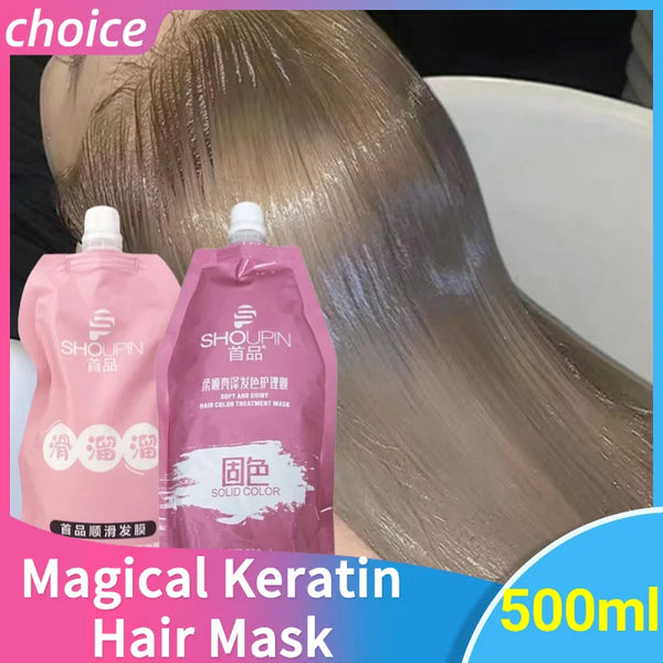 Maschera magica alla cheratina per capelli maltrattati 5 secondi per riparare i capelli crespi danneggiati, lisciare, nutrire e lisciare i capelli.